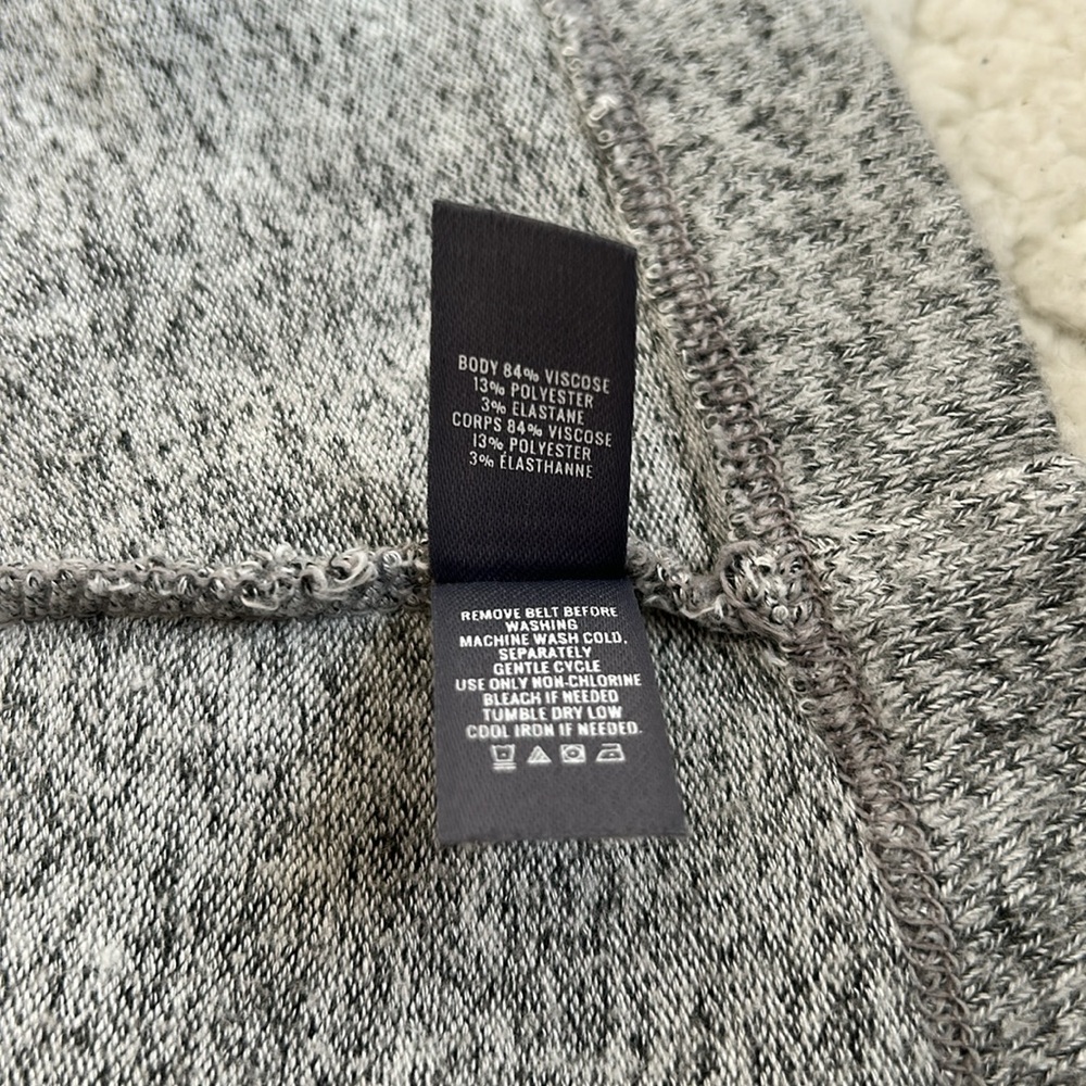 AERIE Comfy Gray Hooded Cardigan with Belt - Picture 15 of 15